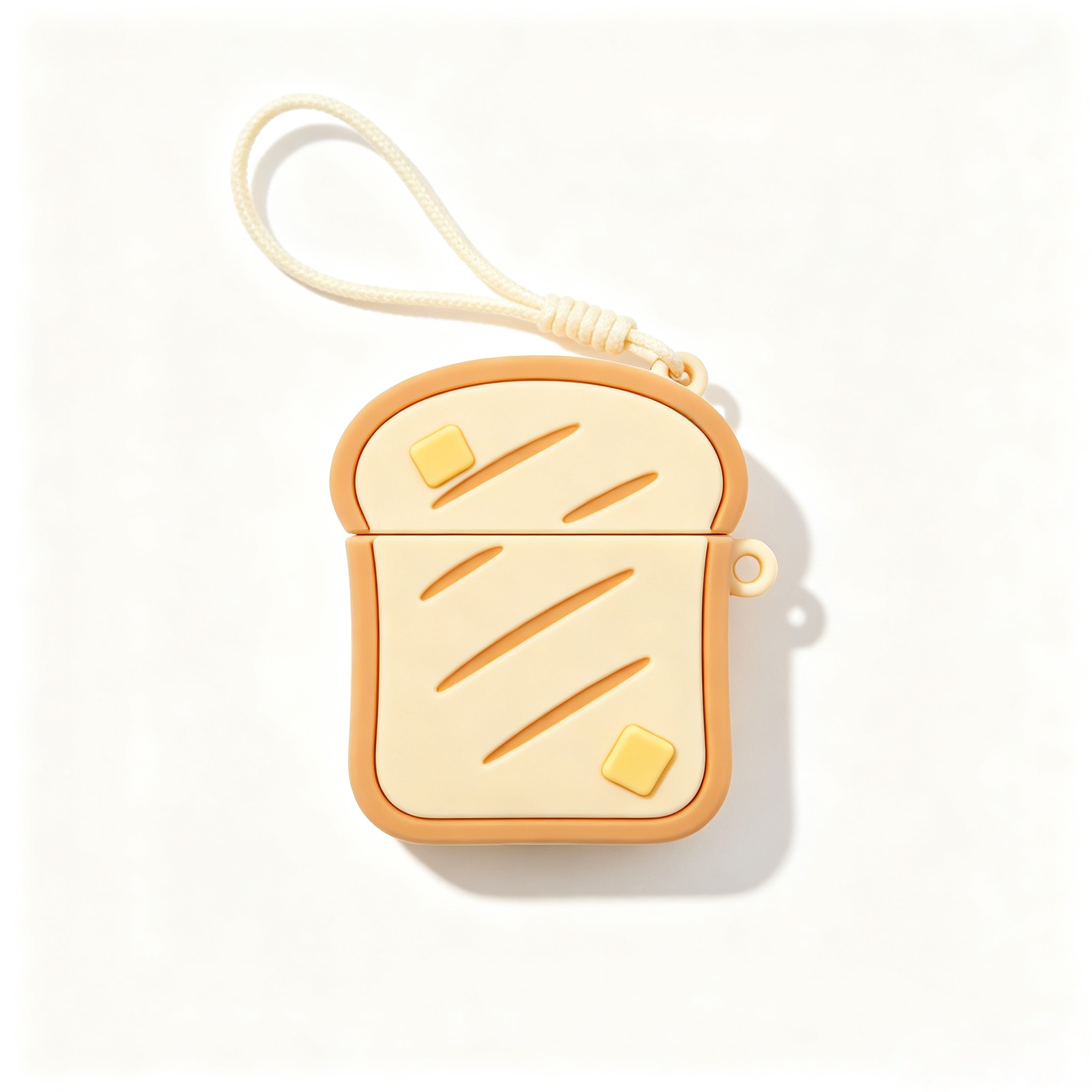 Cute Toast Bread Silicone Earbud Protective Case
