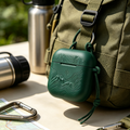 Dark Green Mountain Embossed Silicone Earbud Case