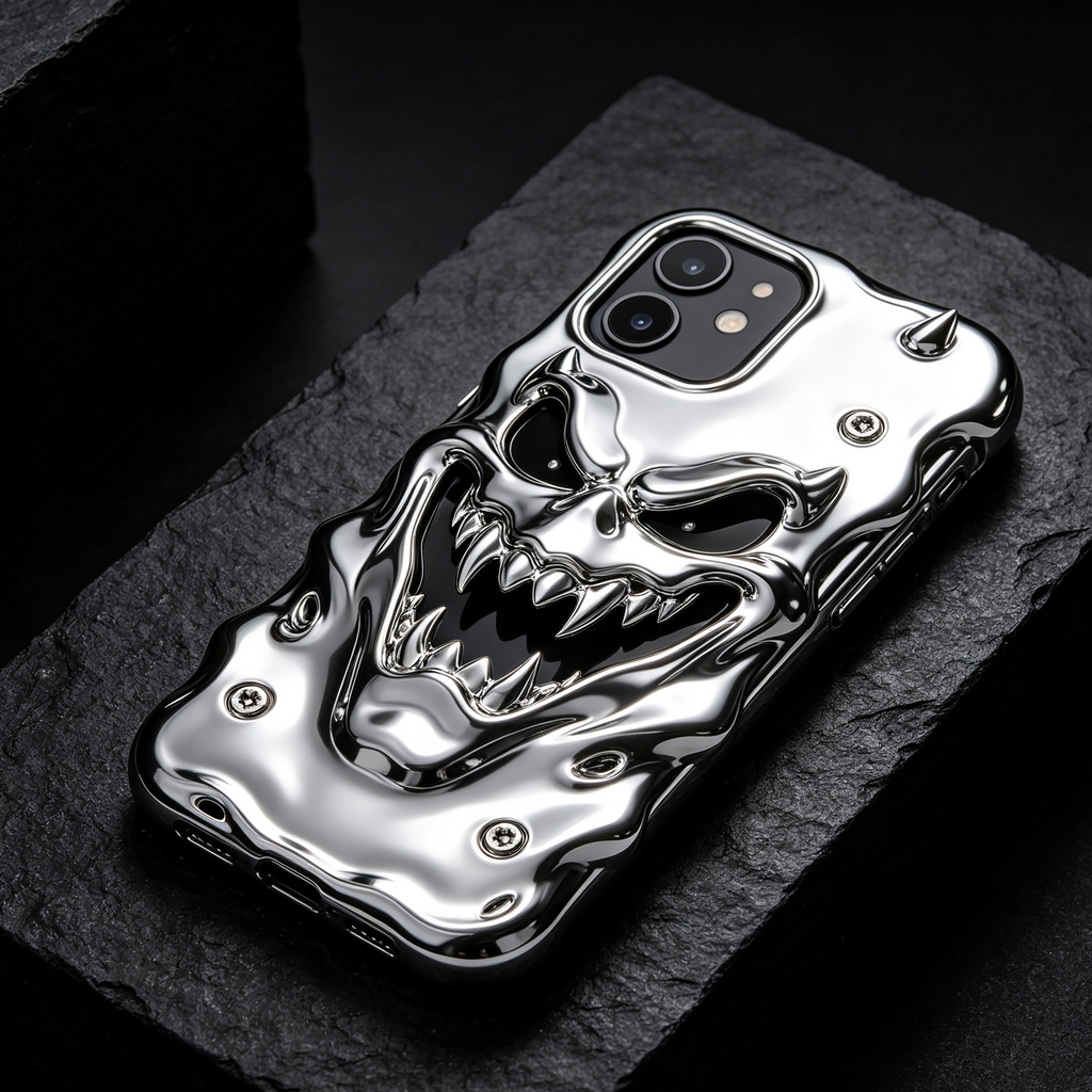 Metallic Chrome Demon Monster Phone Case