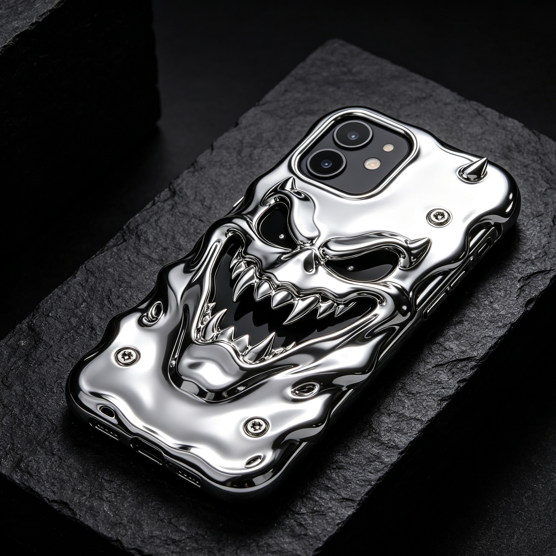 Metallic Chrome Demon Monster Phone Case