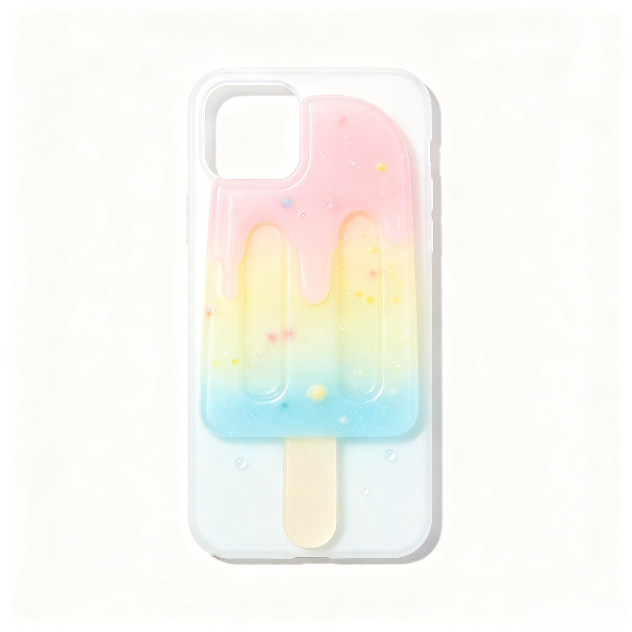 3D Gradient Popsicle Clear Phone Case
