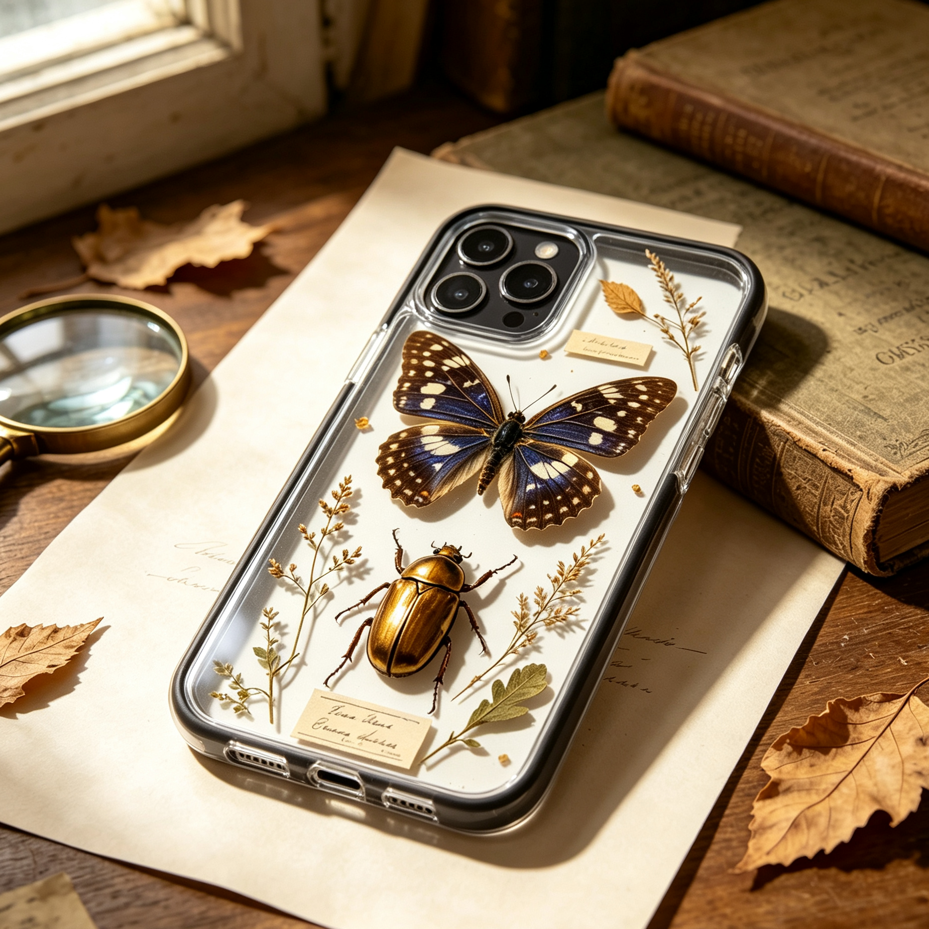 Vintage Insect Butterfly Specimen Clear Phone Case