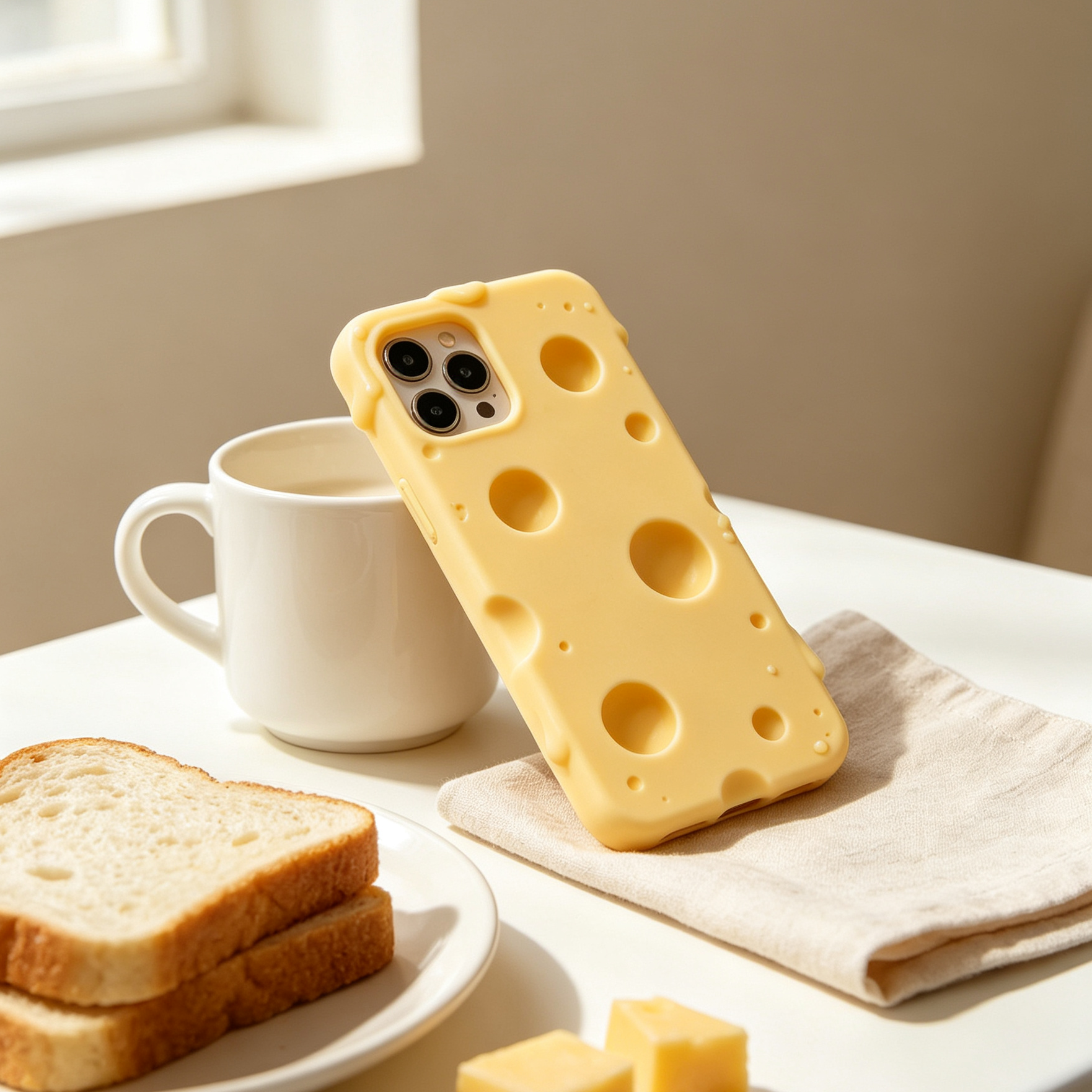 3D Swiss Cheese Silicone Phone Case
