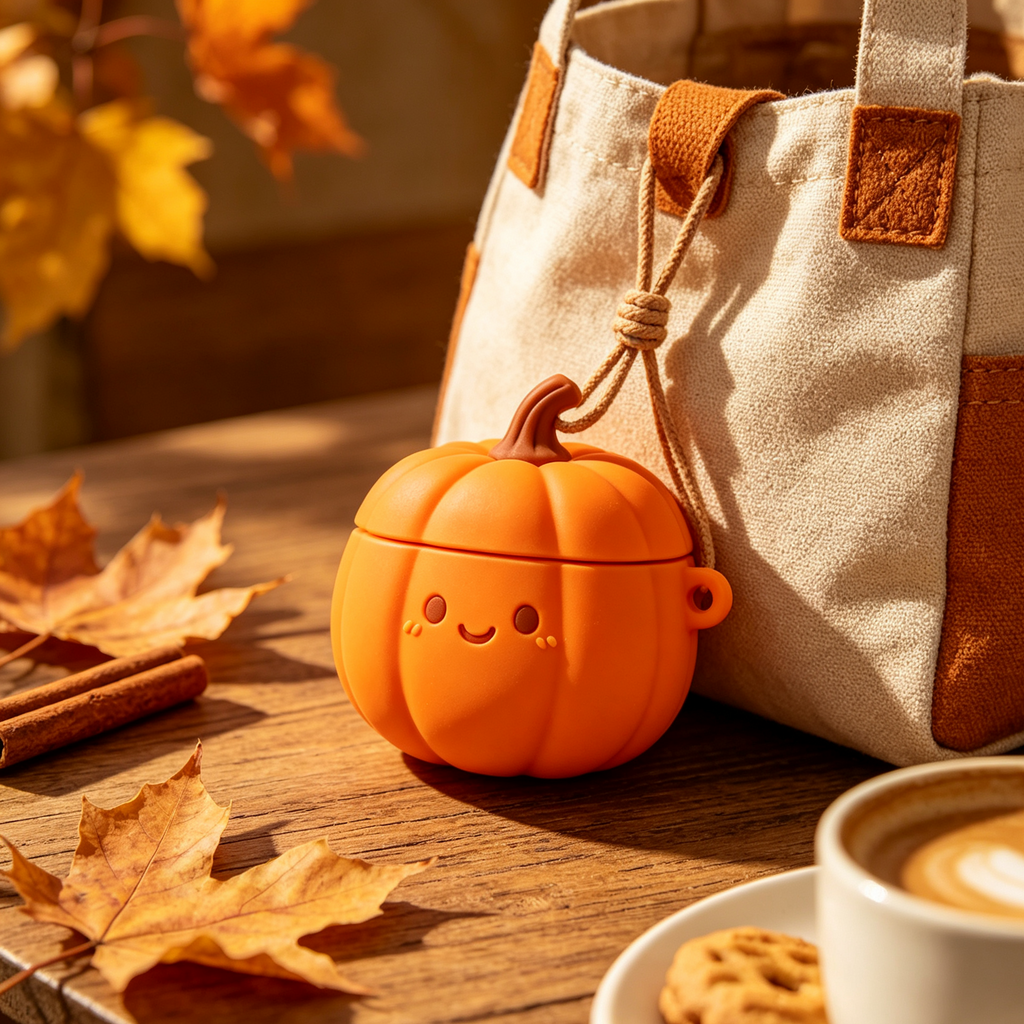 Smiley Pumpkin 3D Silicone Earbud Case