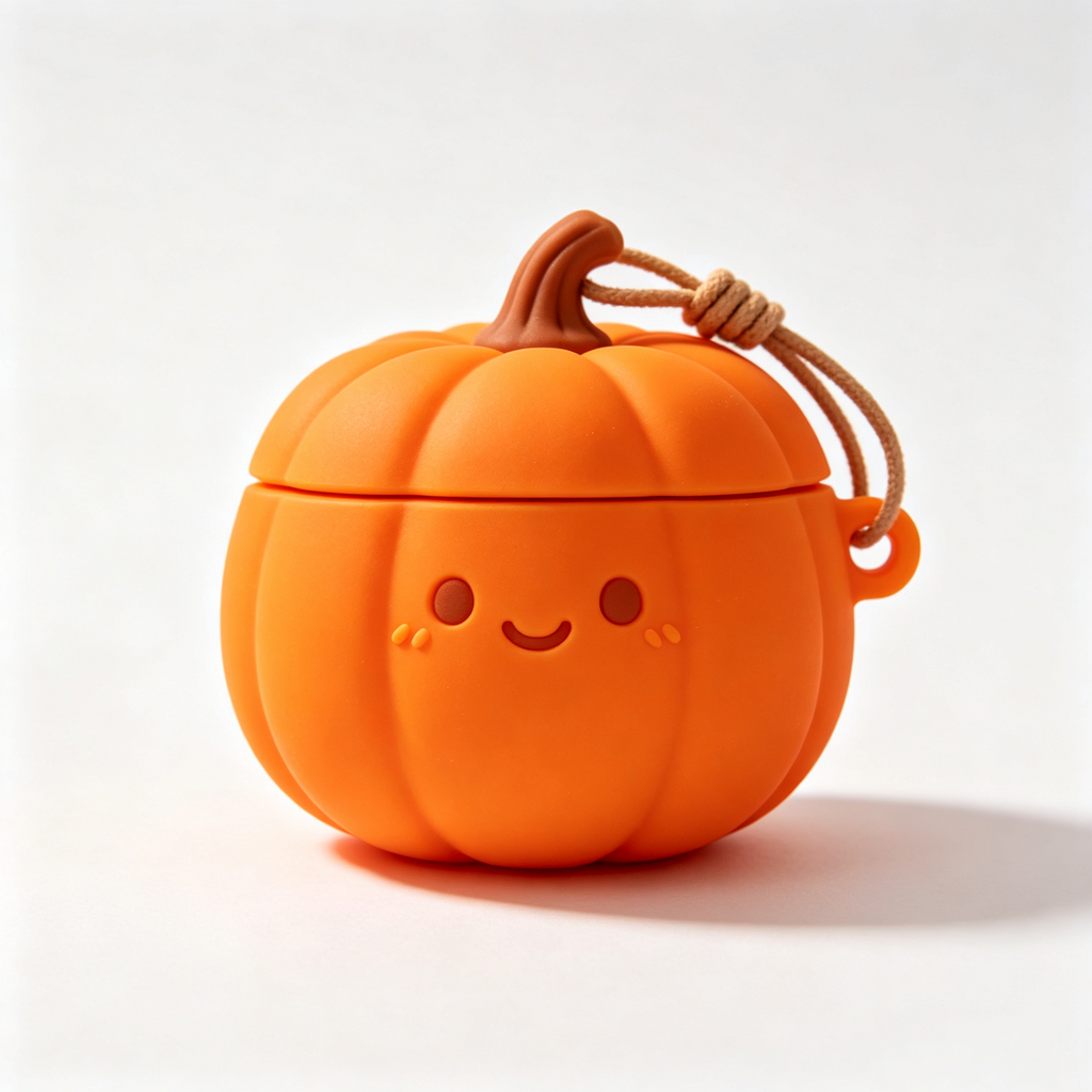 Smiley Pumpkin 3D Silicone Earbud Case