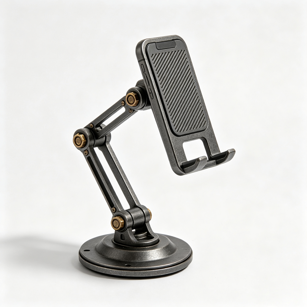 Industrial Multi‑Joint Metal Phone Stand