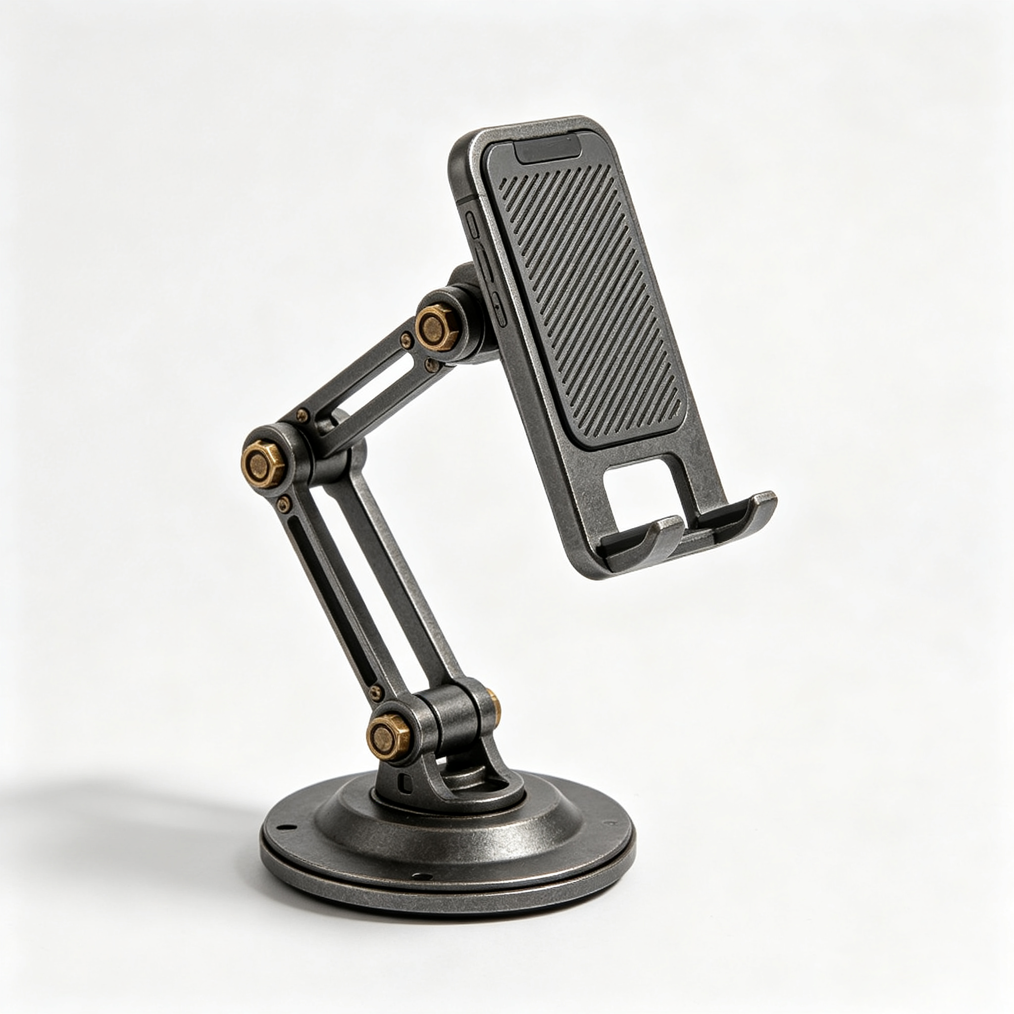 Industrial Multi‑Joint Metal Phone Stand