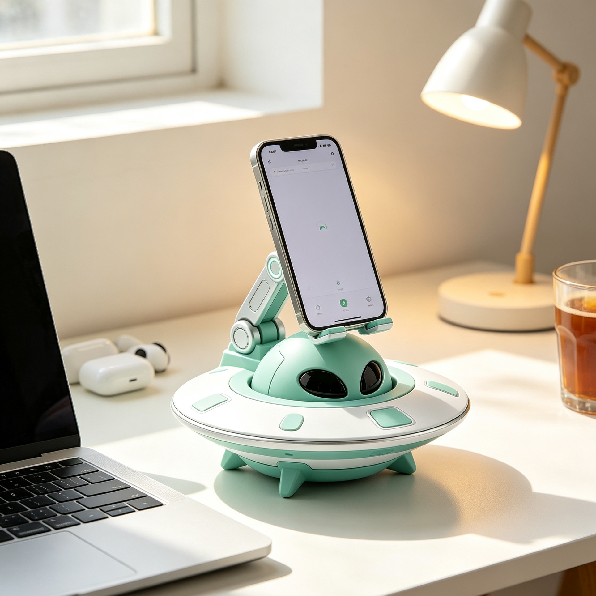 Alien UFO Adjustable Phone Stand, Cute Desk Cell Phone Holder