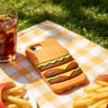 3D Double Cheeseburger Silicone Phone Case