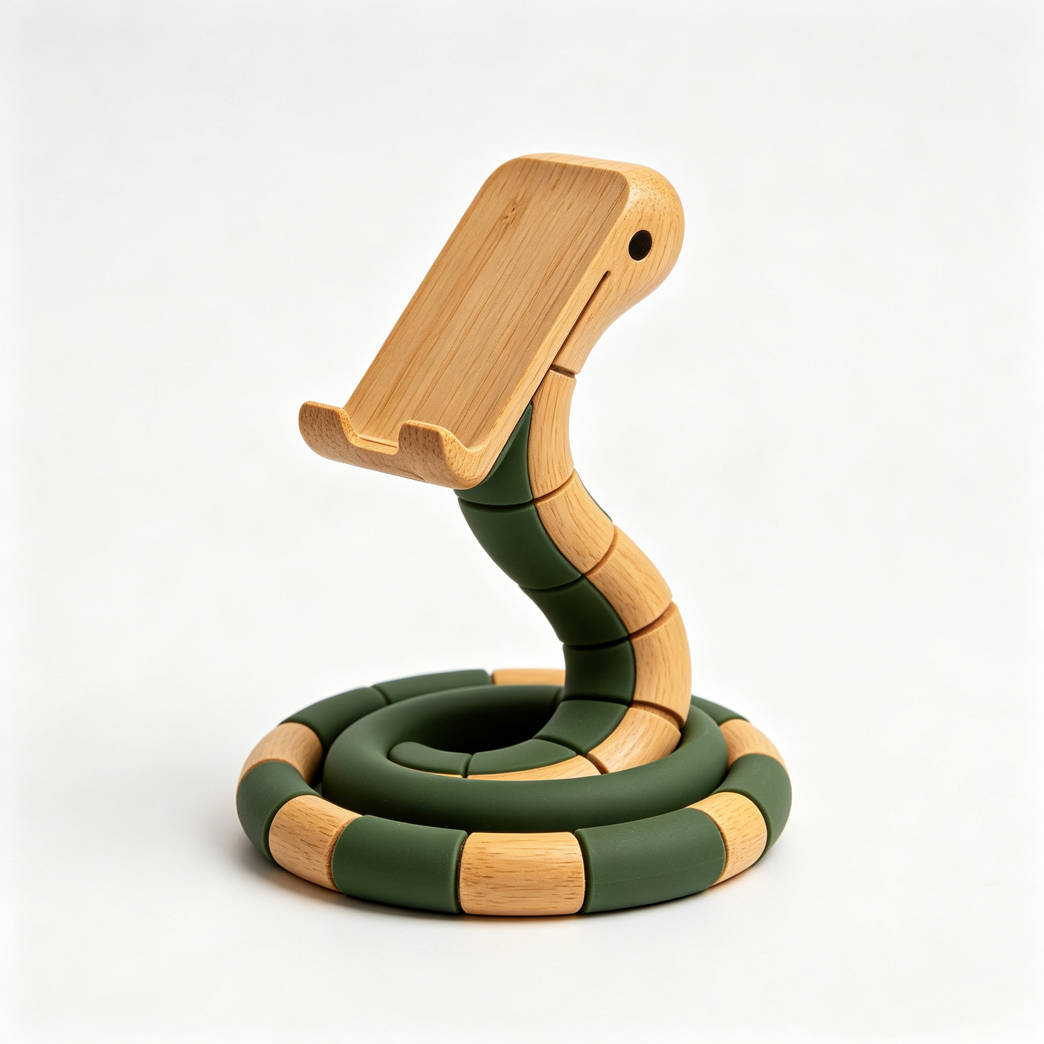 Flexible Snake Shape Wooden Phone Holder
