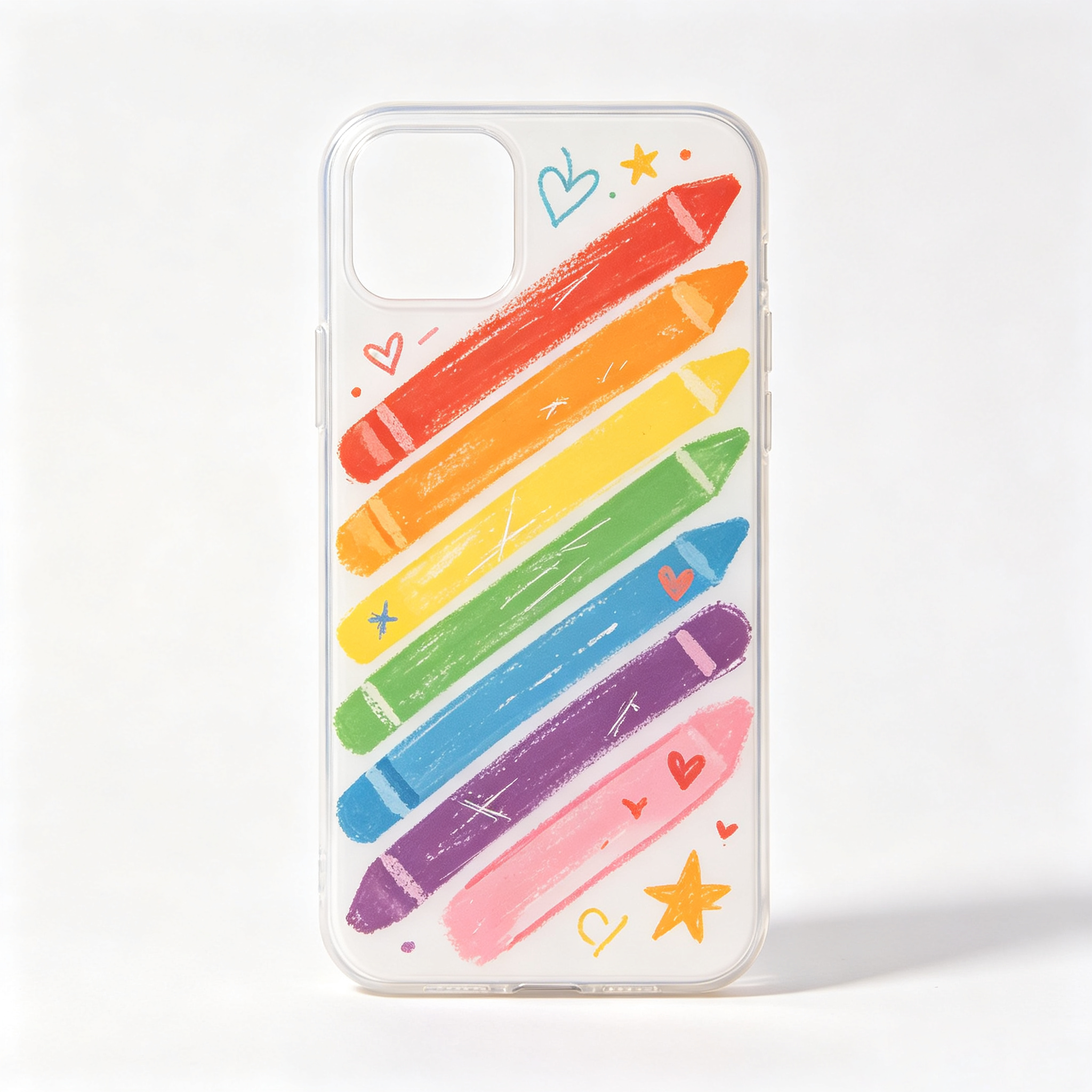 Rainbow Crayon Art Clear Phone Case