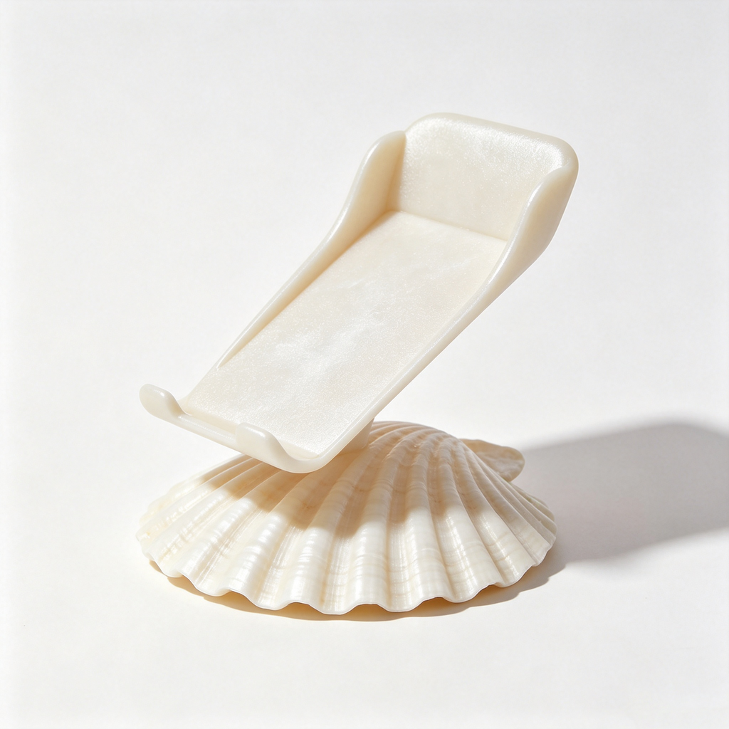 Elegant Seashell Shaped Desktop Phone Holder