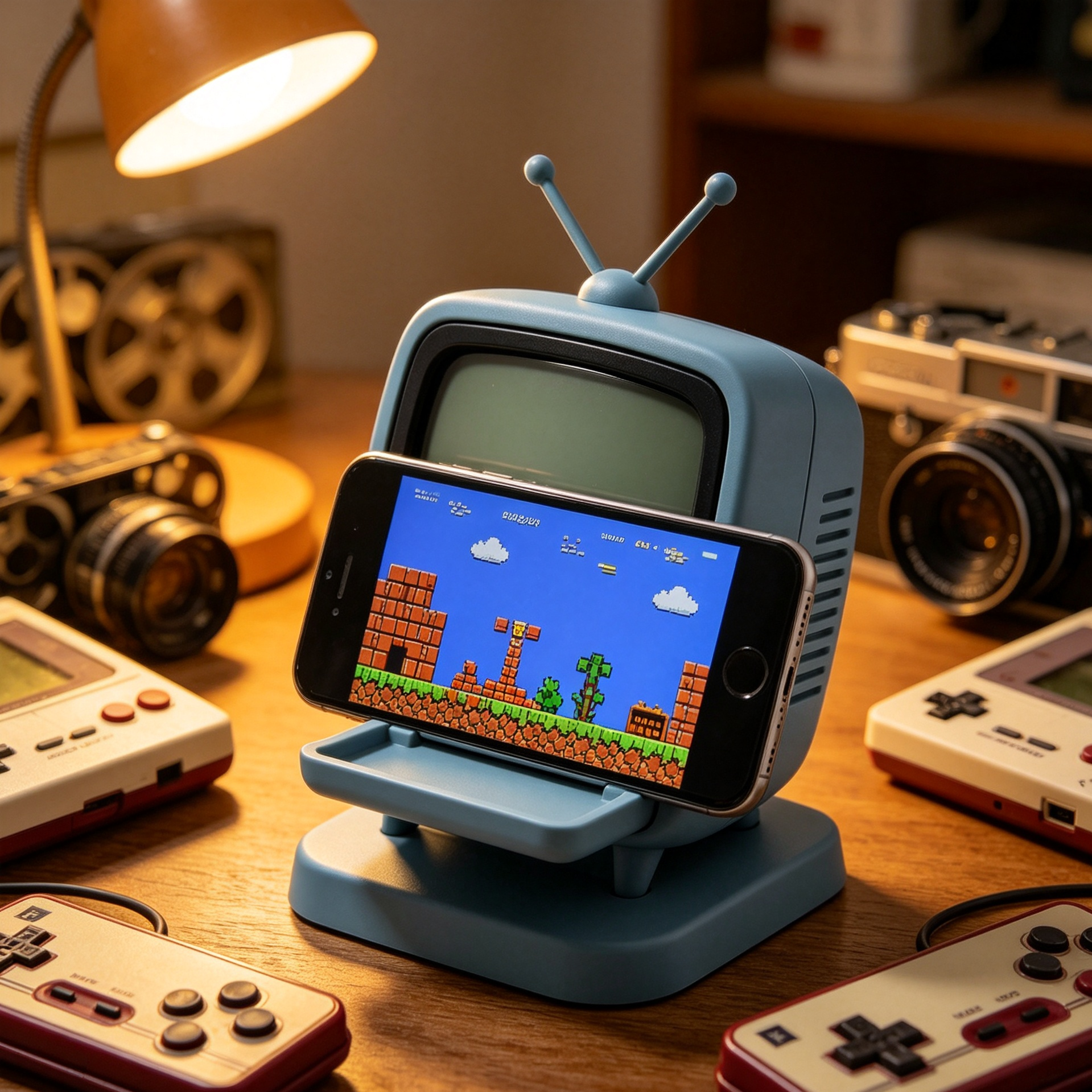 Retro Mini TV Shaped Phone Stand