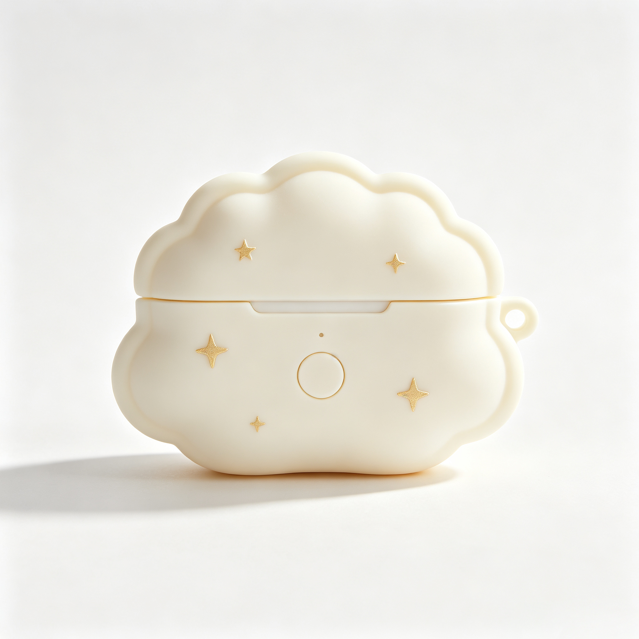 Cream Cloud Star Silicone Earbud Cover with Full Port Access