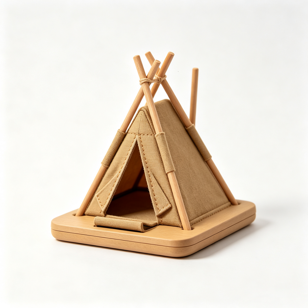 Mini Tent Style Wooden Phone Holder