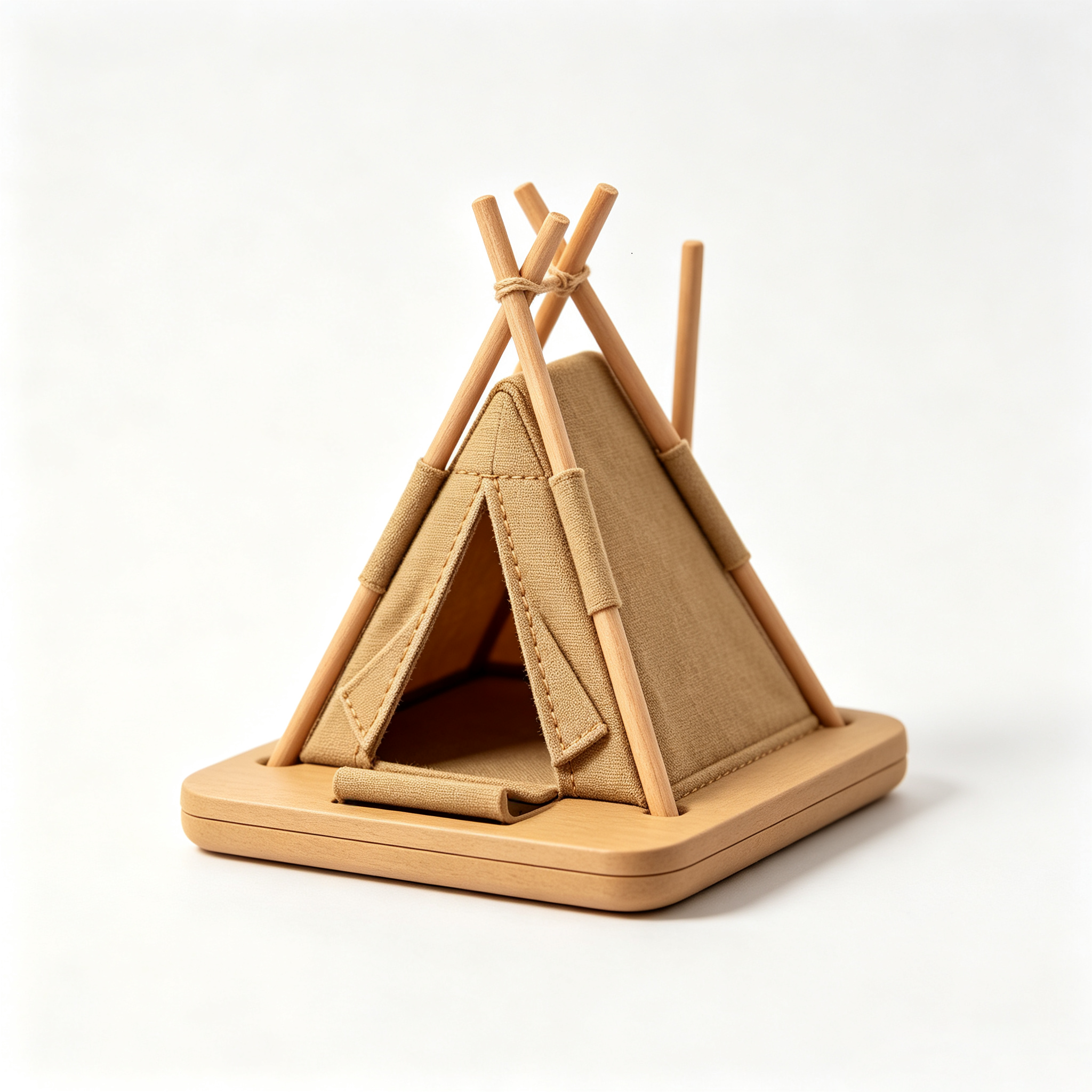 Mini Tent Style Wooden Phone Holder