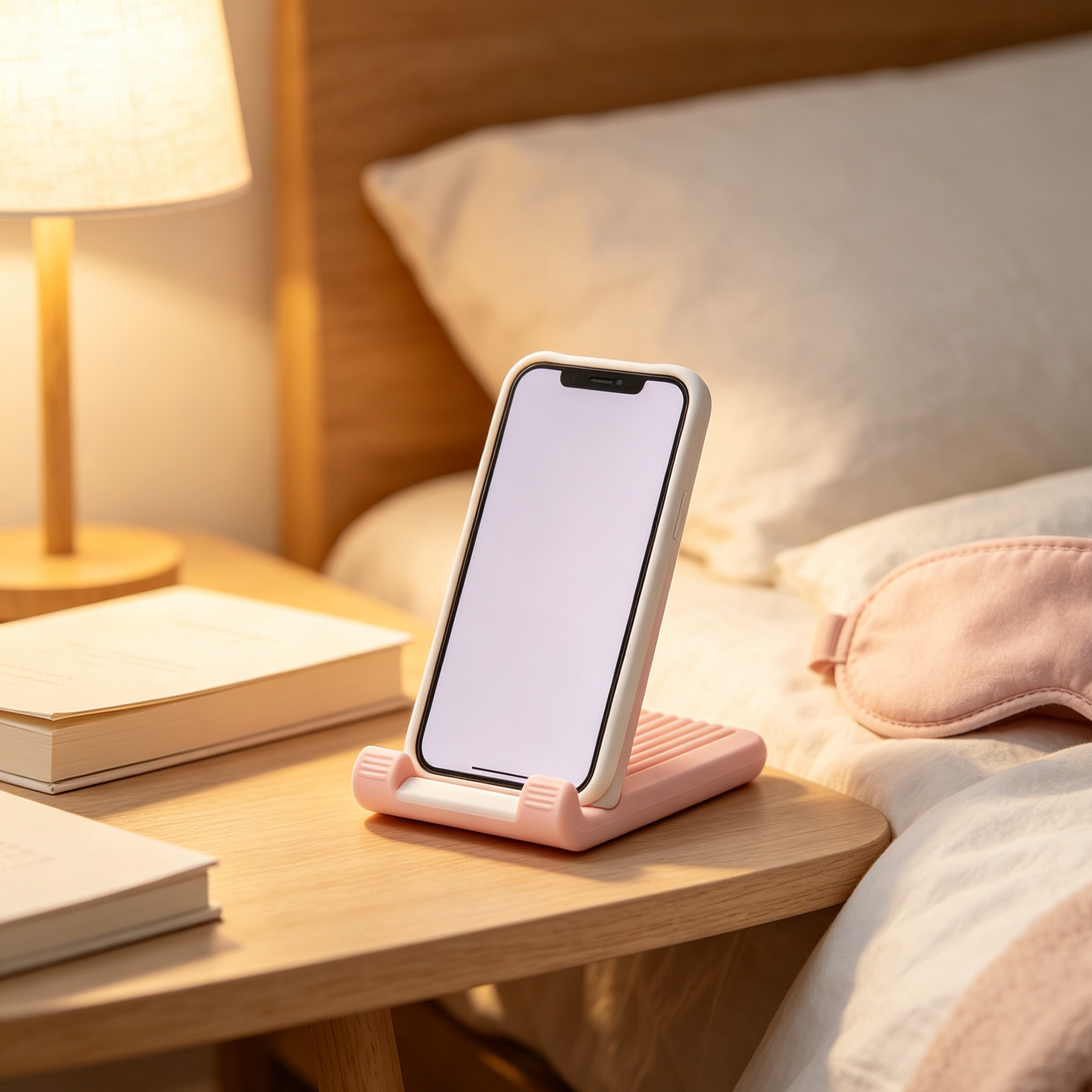 Pink White Wavy Texture Silicone Phone Stand