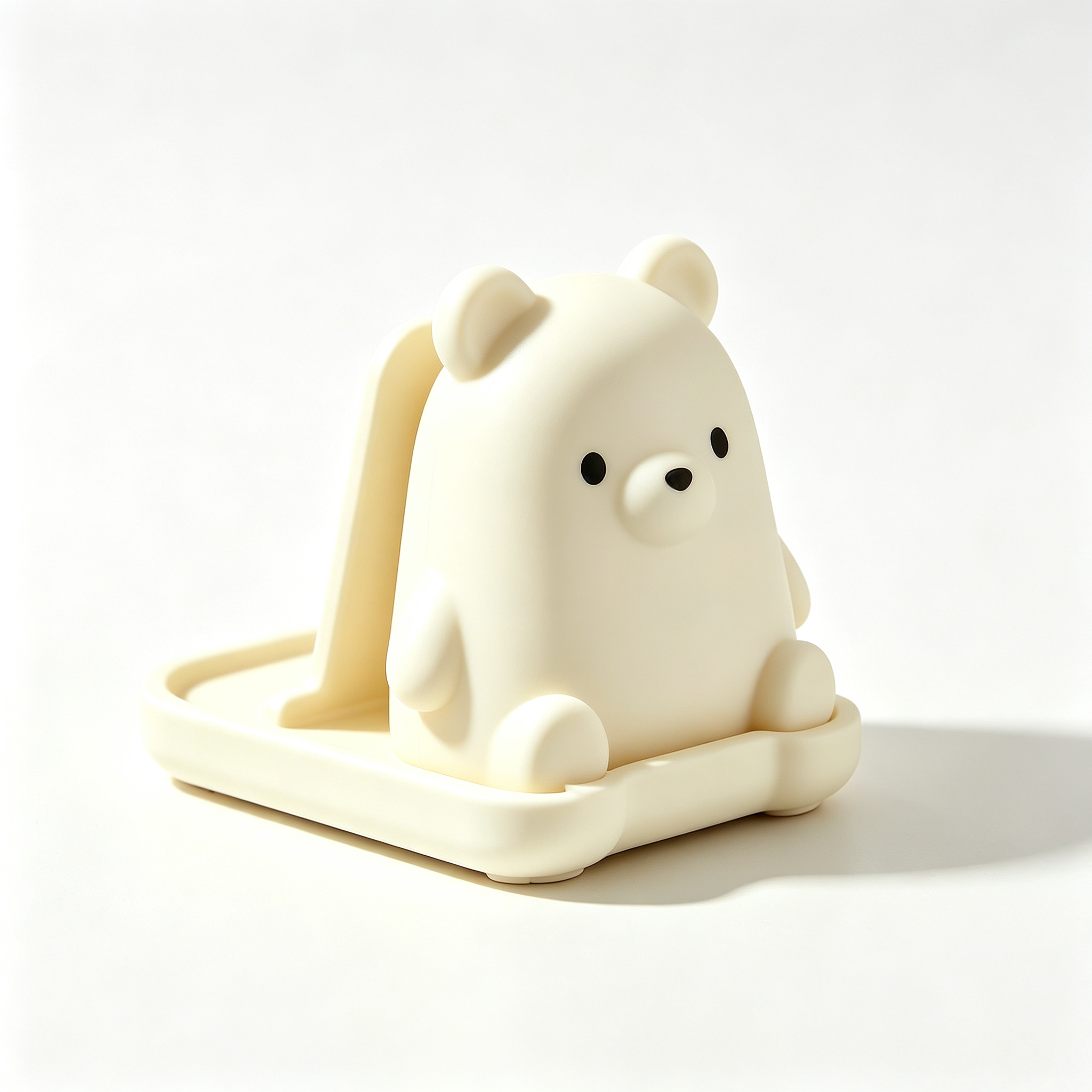 Cute Cream Bear Desktop Phone Stand
