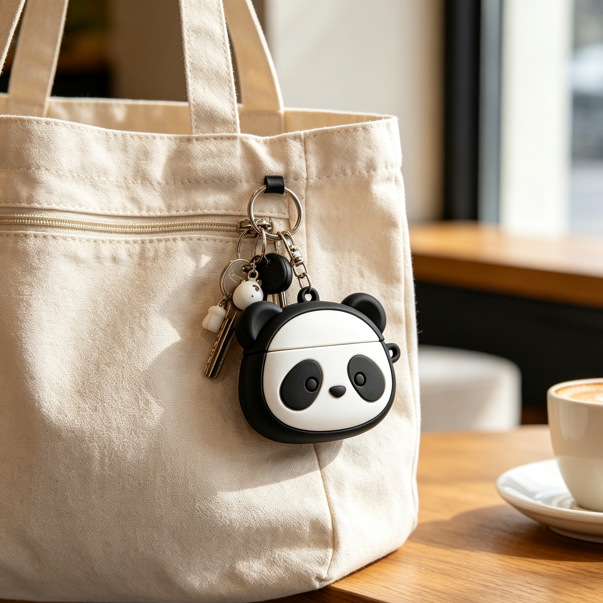 Cute 3D Panda Silicone Earbud Case Cover with Hanging Hole