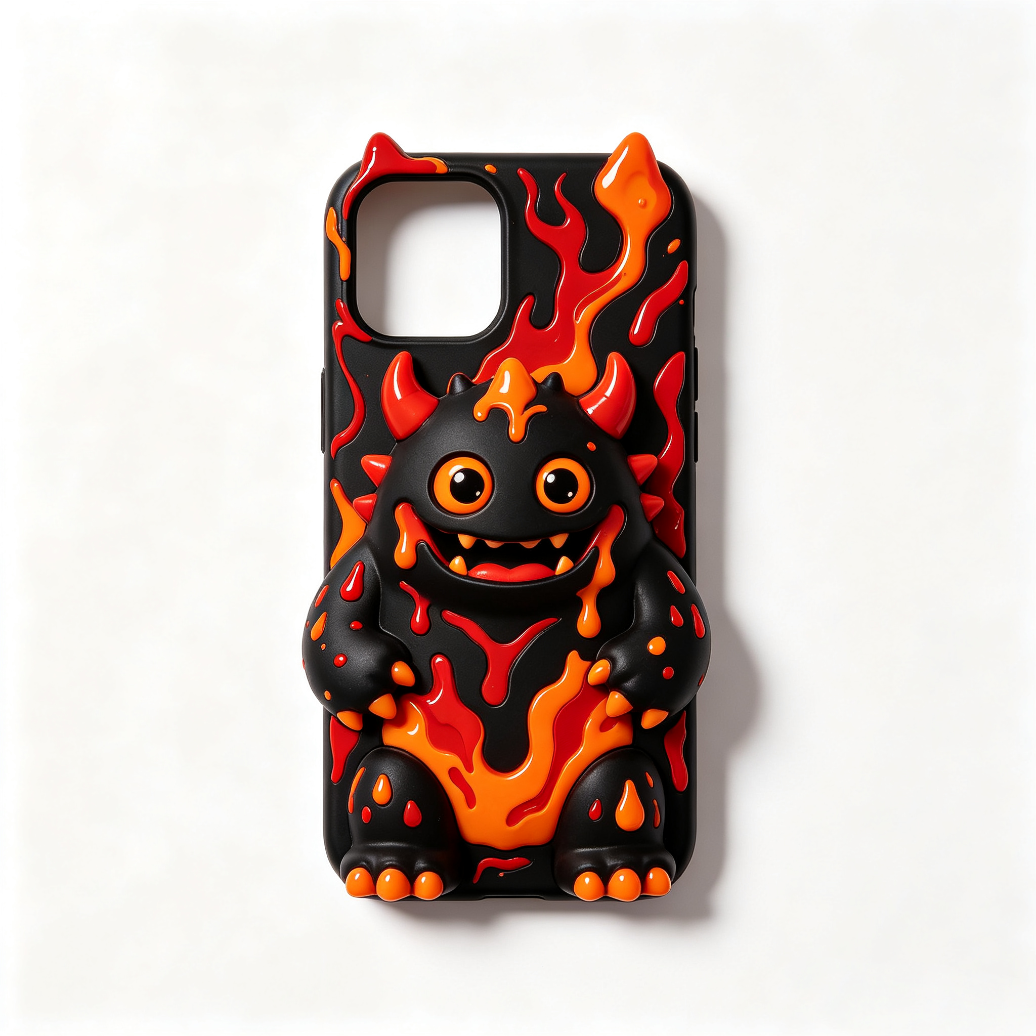3D Lava Fire Monster Silicone Phone Case