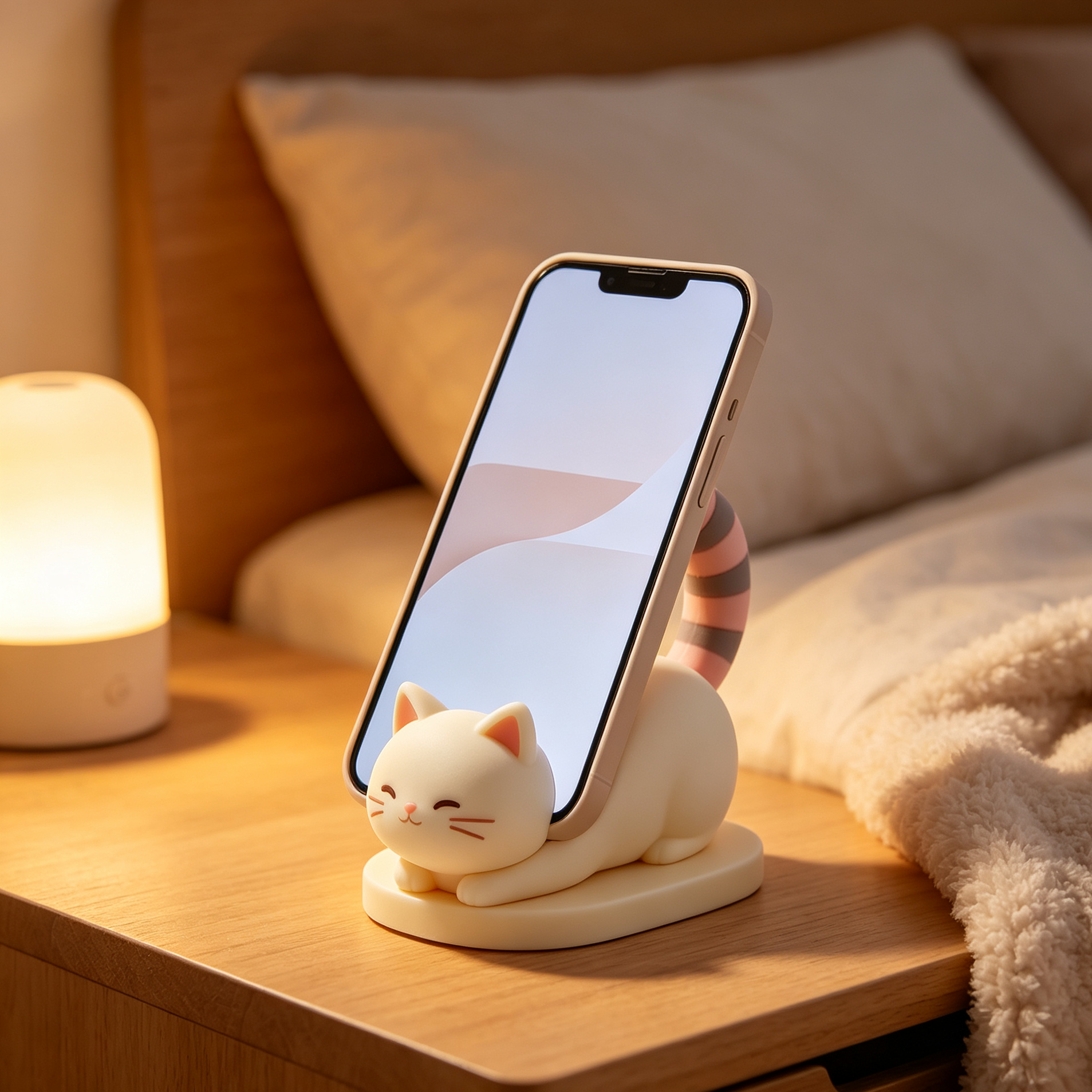 Sleeping Kitten Figure Phone Stand