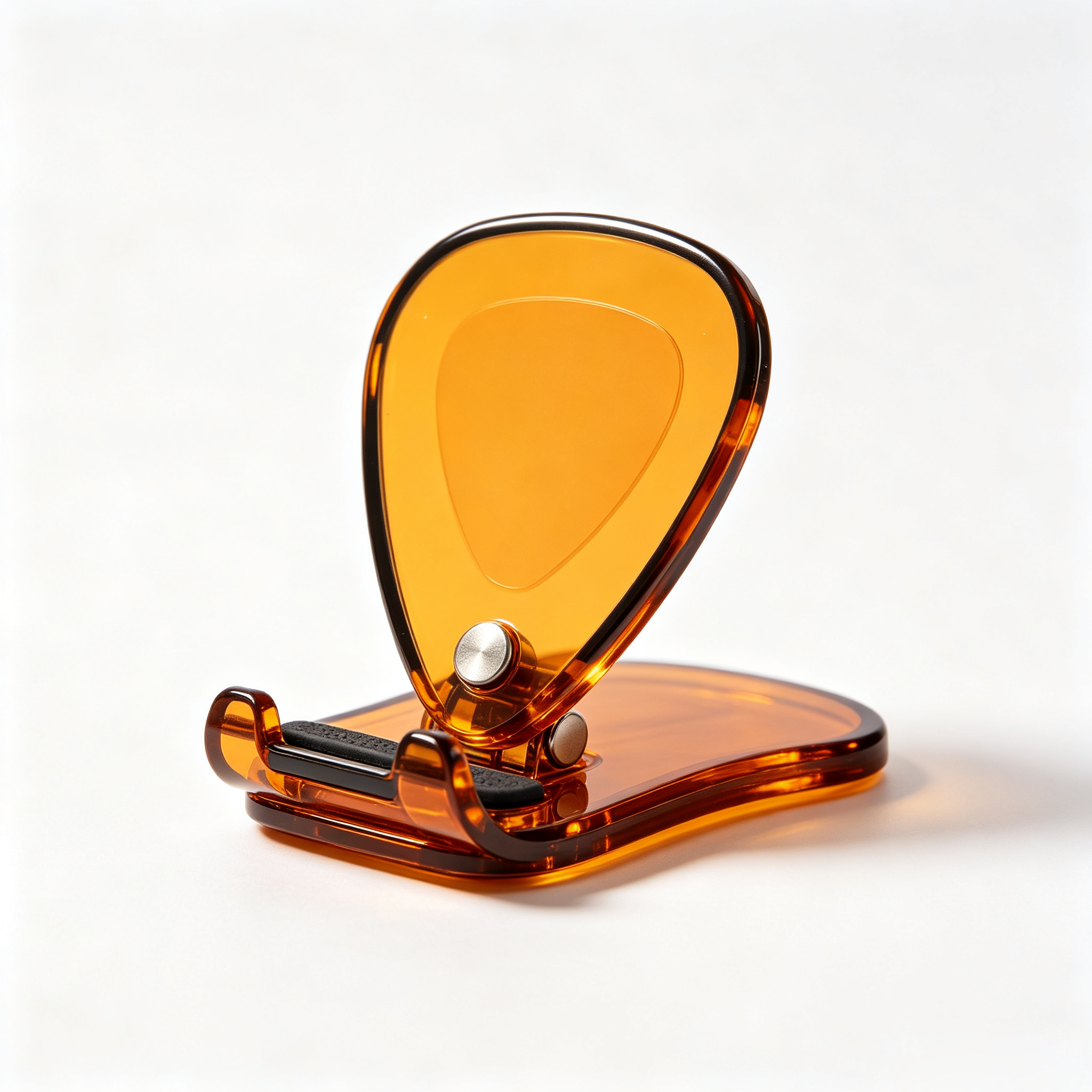 Transparent Amber Guitar Pick Shape Adjustable Phone Stand