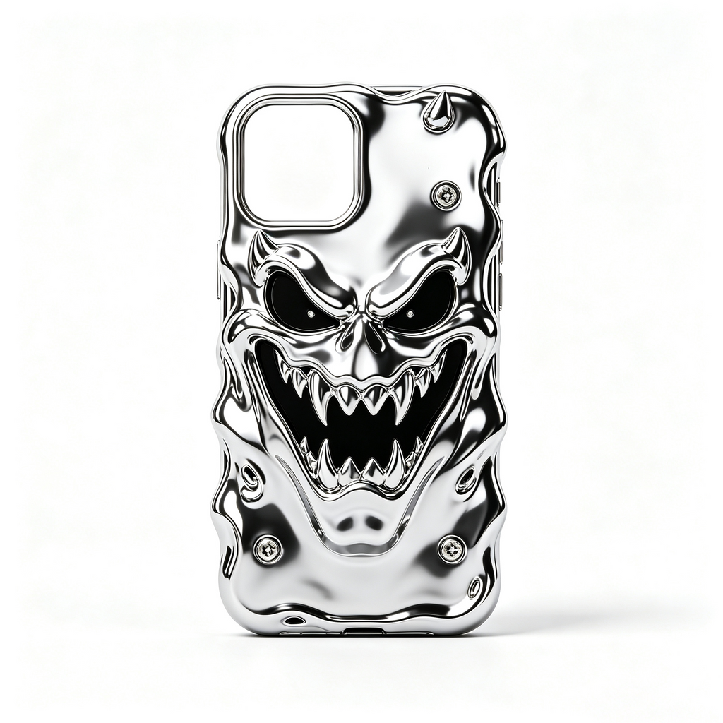 Metallic Chrome Demon Monster Phone Case